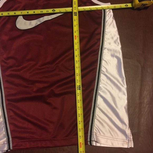 Vtg 90s Nike Big Swoosh Tank Top Jersey Mesh Maroon L - Picture 11 of 11
